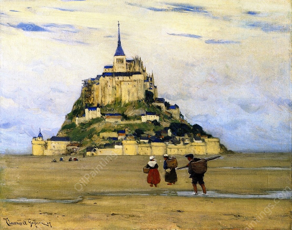 Mont-Saint-Michel, Morning by Clarence Gagnon - Hand-Painted Oil Painting Reproduction