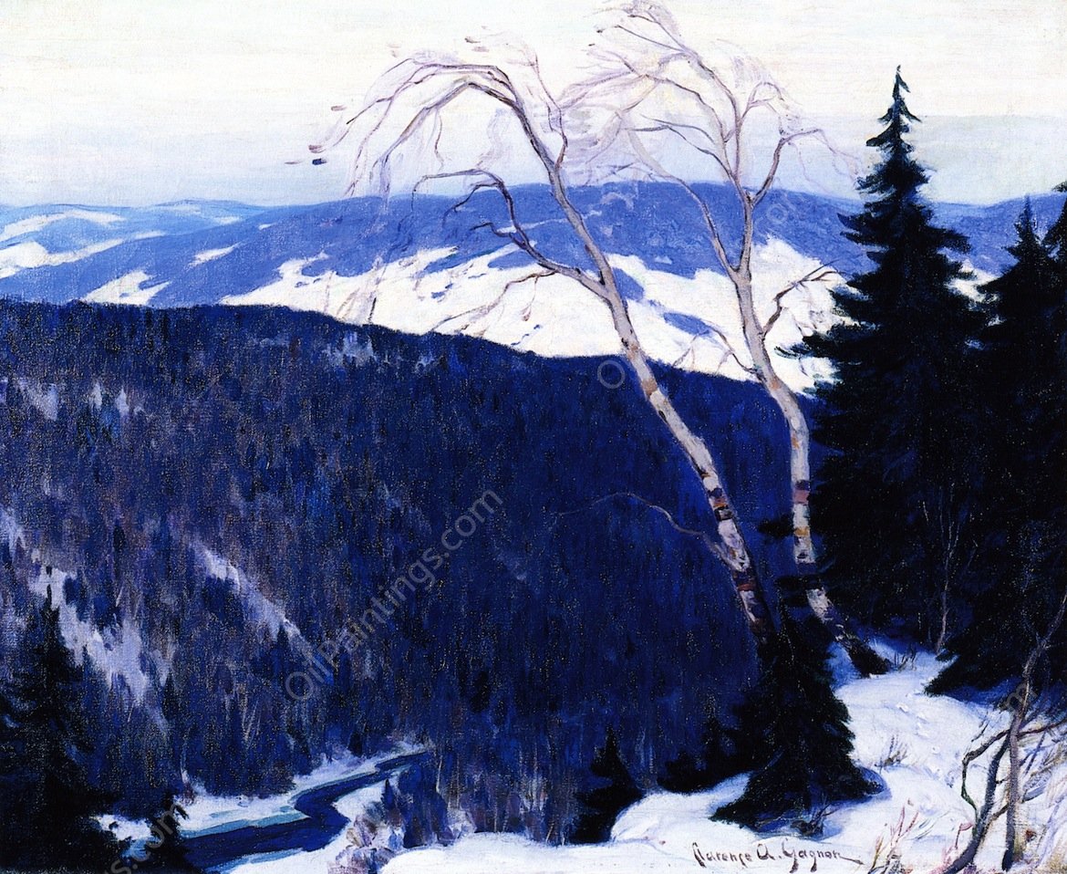 Winter Solitude by Clarence Gagnon - Hand-Painted Oil Painting Reproduction