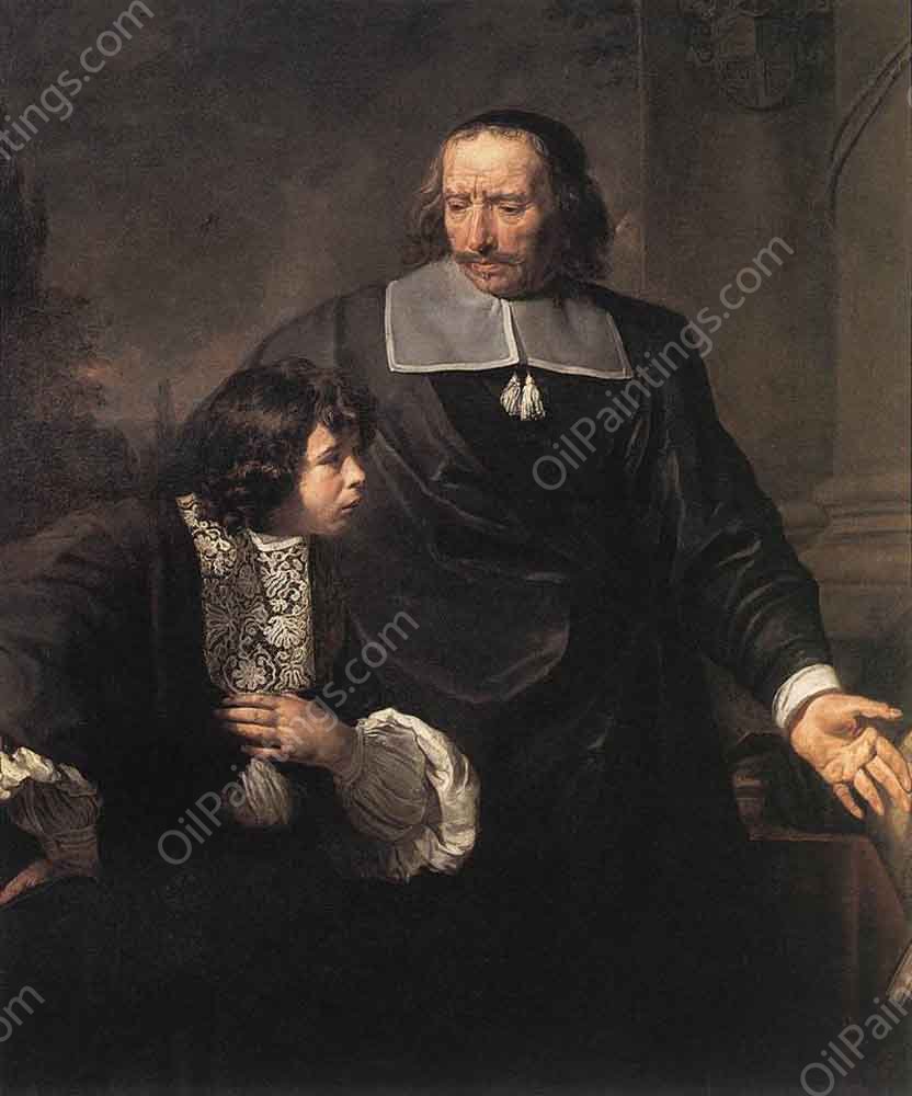 A Teacher and His Pupil by Claude Lefebvre - Hand-Painted Oil Painting Reproduction