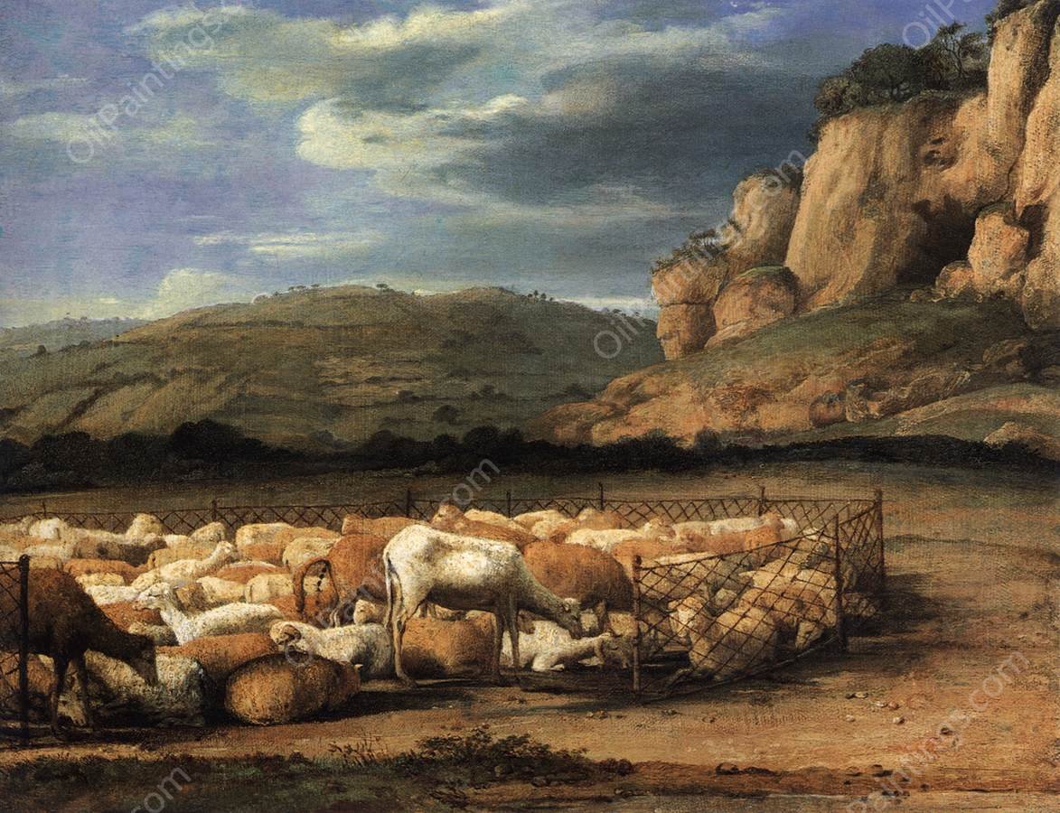 Flock of Sheep in the Campagna by Claude Lorrain - Hand-Painted Oil Painting Reproduction