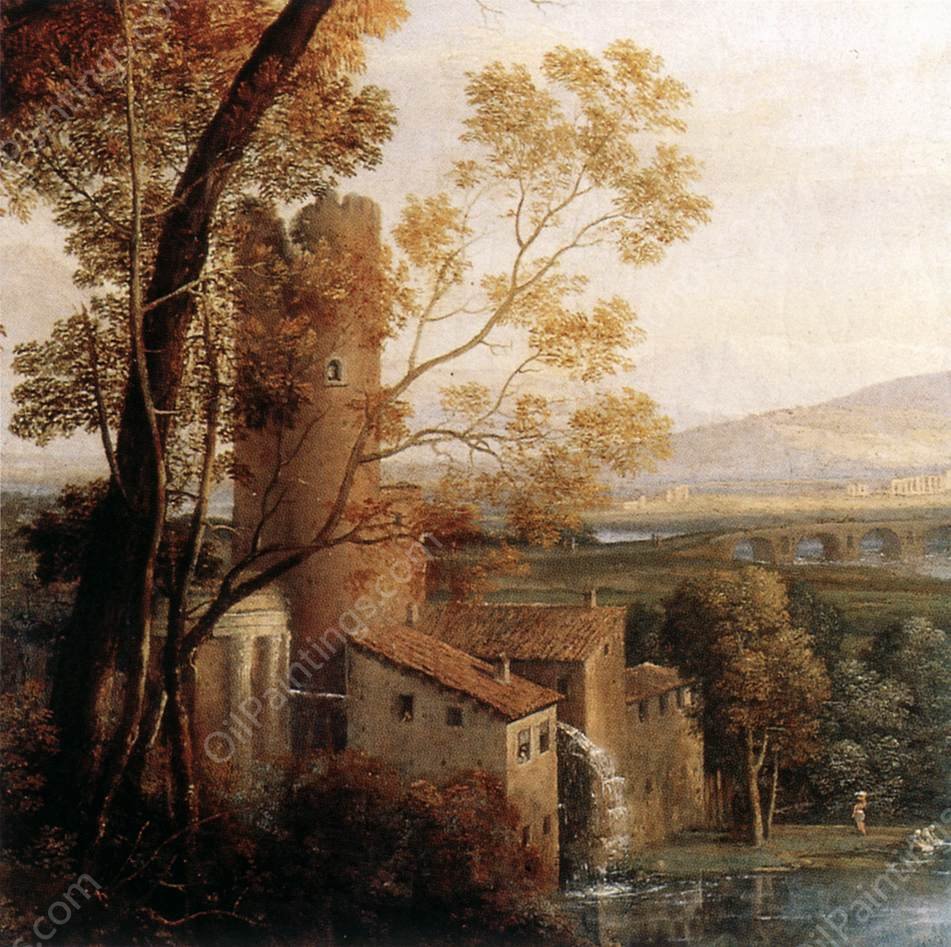 Landscape with Dancing Figures Detail by Claude Lorrain - Hand-Painted Oil Painting Reproduction