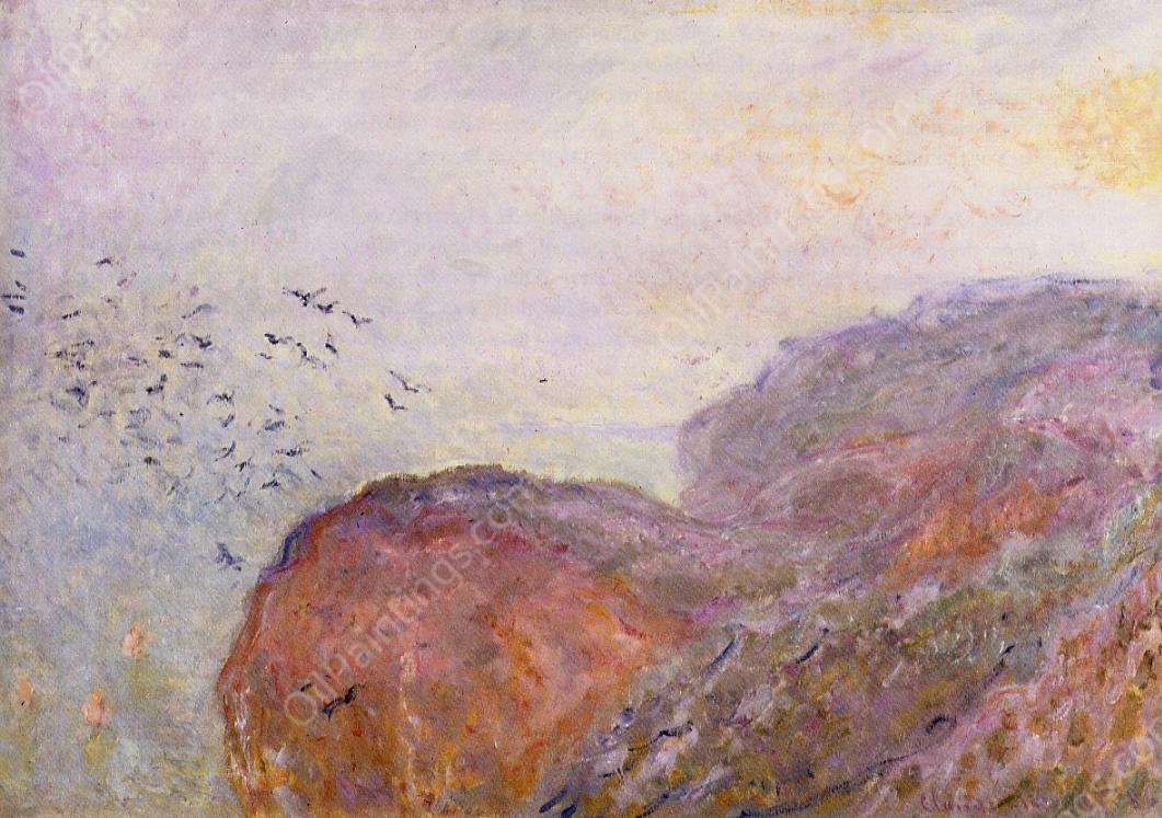 A Cliff Near Dieppe by Claude Monet - Hand-Painted Oil Painting Reproduction