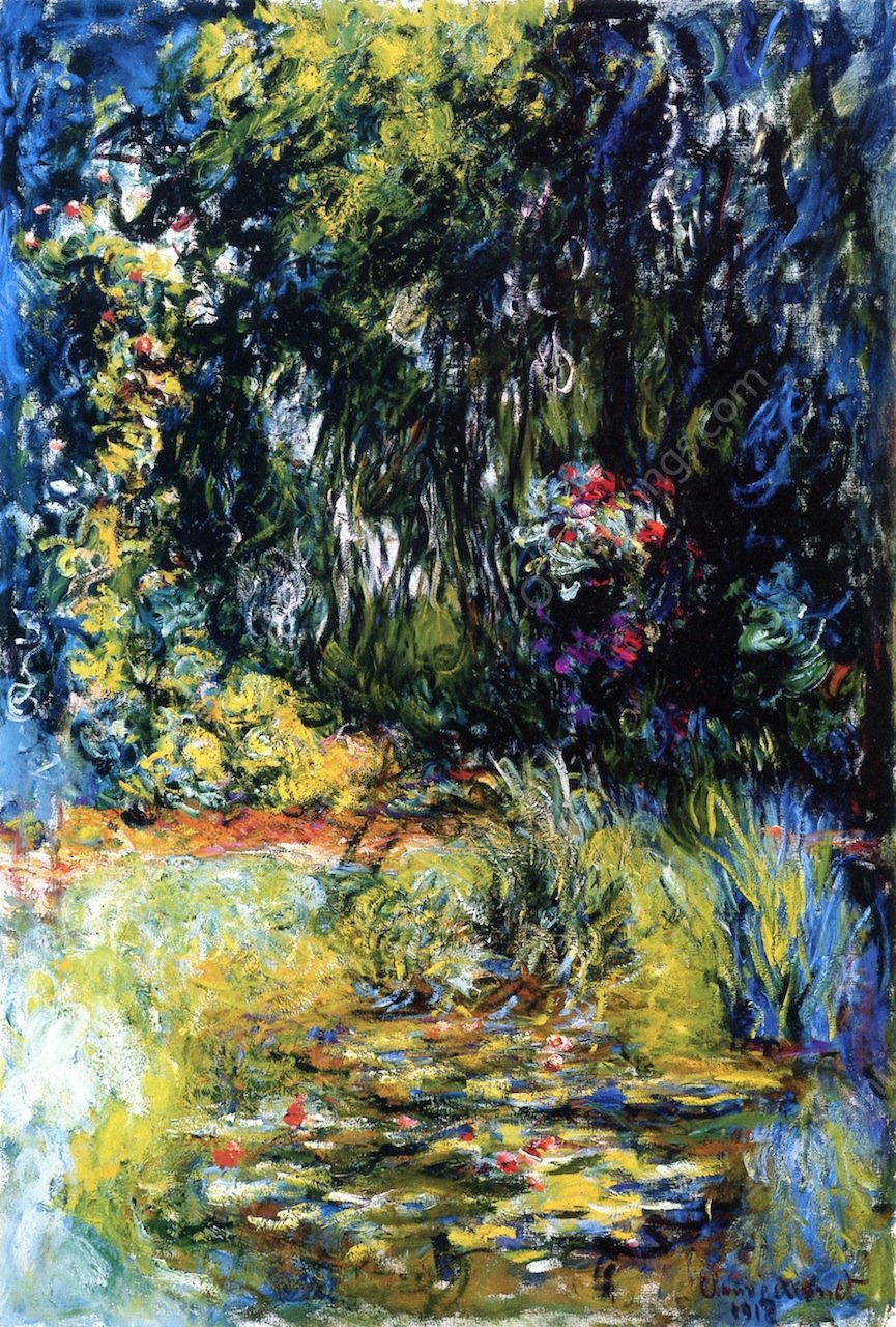 A Corner of the Water Lily Pond by Claude Monet - Hand-Painted Oil Painting Reproduction
