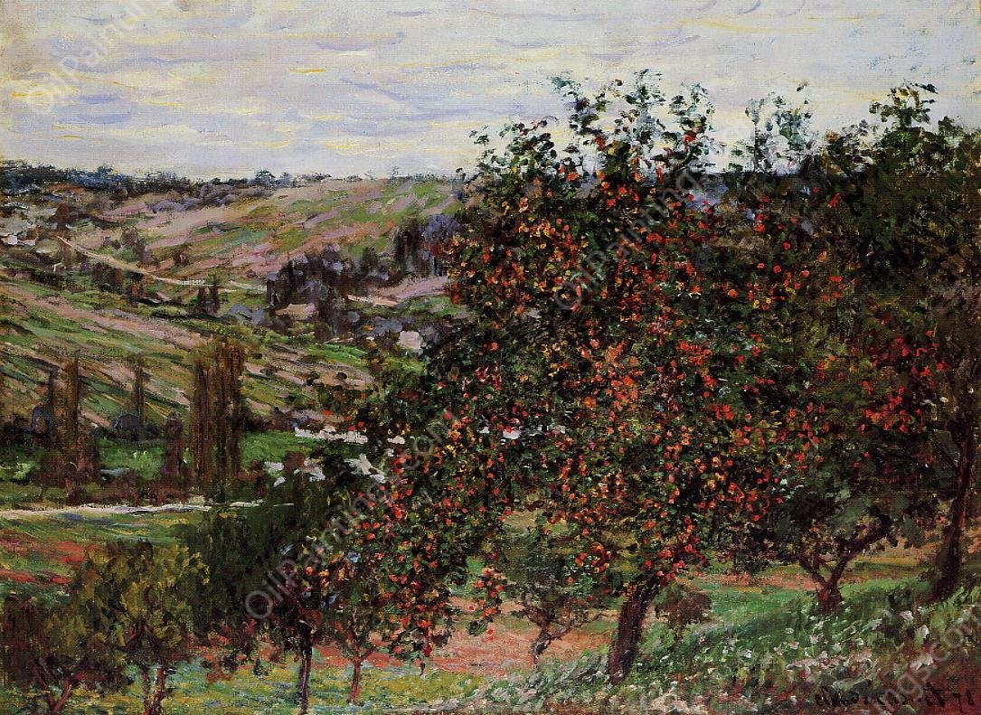 Apple Trees Near Vetheuil by Claude Monet - Hand-Painted Oil Painting Reproduction