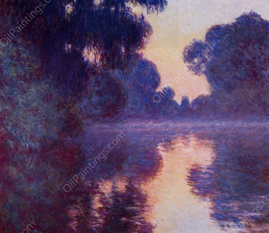 Arm of the Seine Near Giverny at Sunrise by Claude Monet - Hand-Painted Oil Painting Reproduction