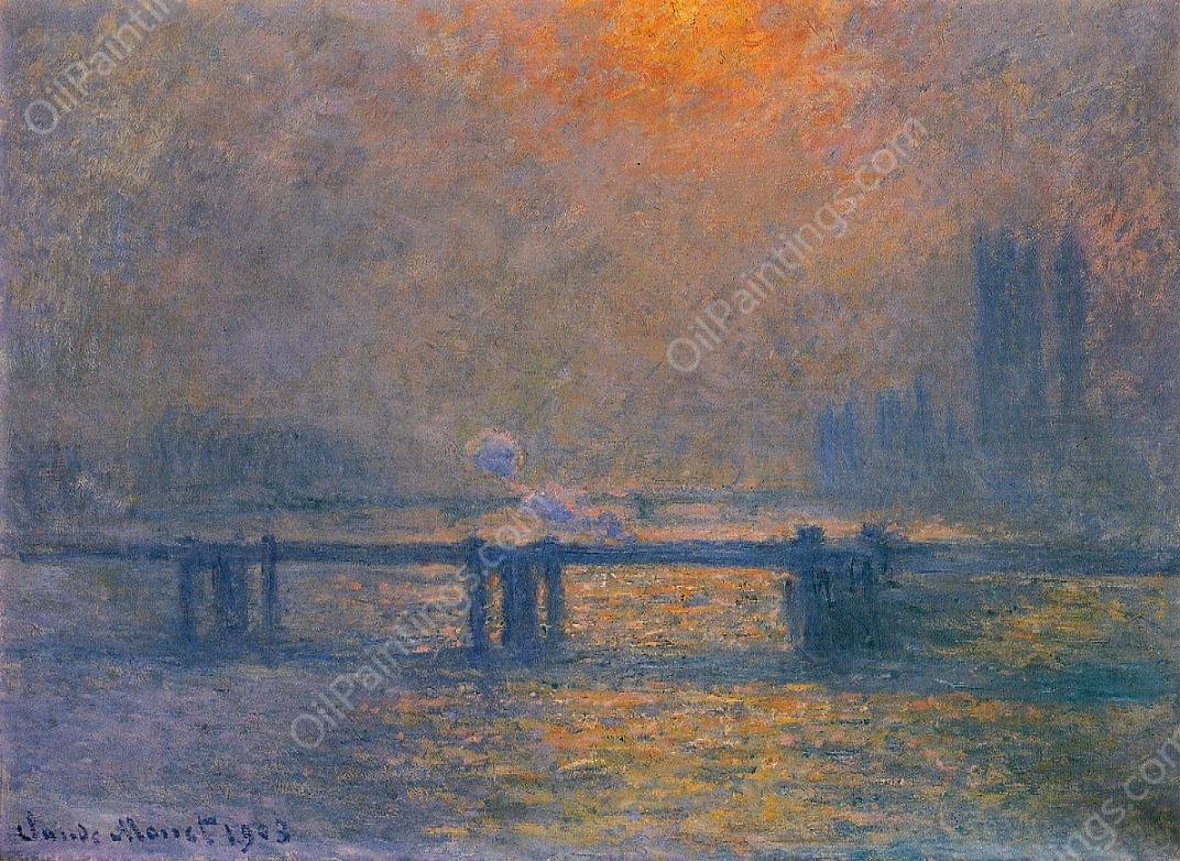 Charing Cross Bridge, The Thames by Claude Monet - Hand-Painted Oil Painting Reproduction