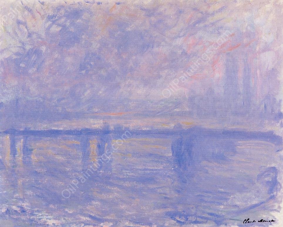 Charing Cross Bridge by Claude Monet - Hand-Painted Oil Painting Reproduction