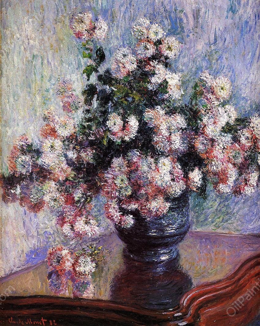 Chrysanthemums 3 by Claude Monet - Hand-Painted Oil Painting Reproduction