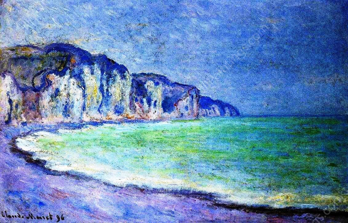 Cliff at Pourville by Claude Monet - Hand-Painted Oil Painting Reproduction