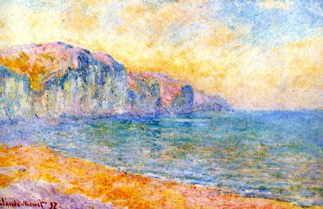 Cliffs at Pourville, Morning by Claude Monet - Hand-Painted Oil Painting Reproduction