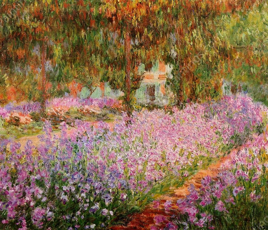 Irises in Monet's Garden by Claude Monet - Hand-Painted Oil Painting Reproduction