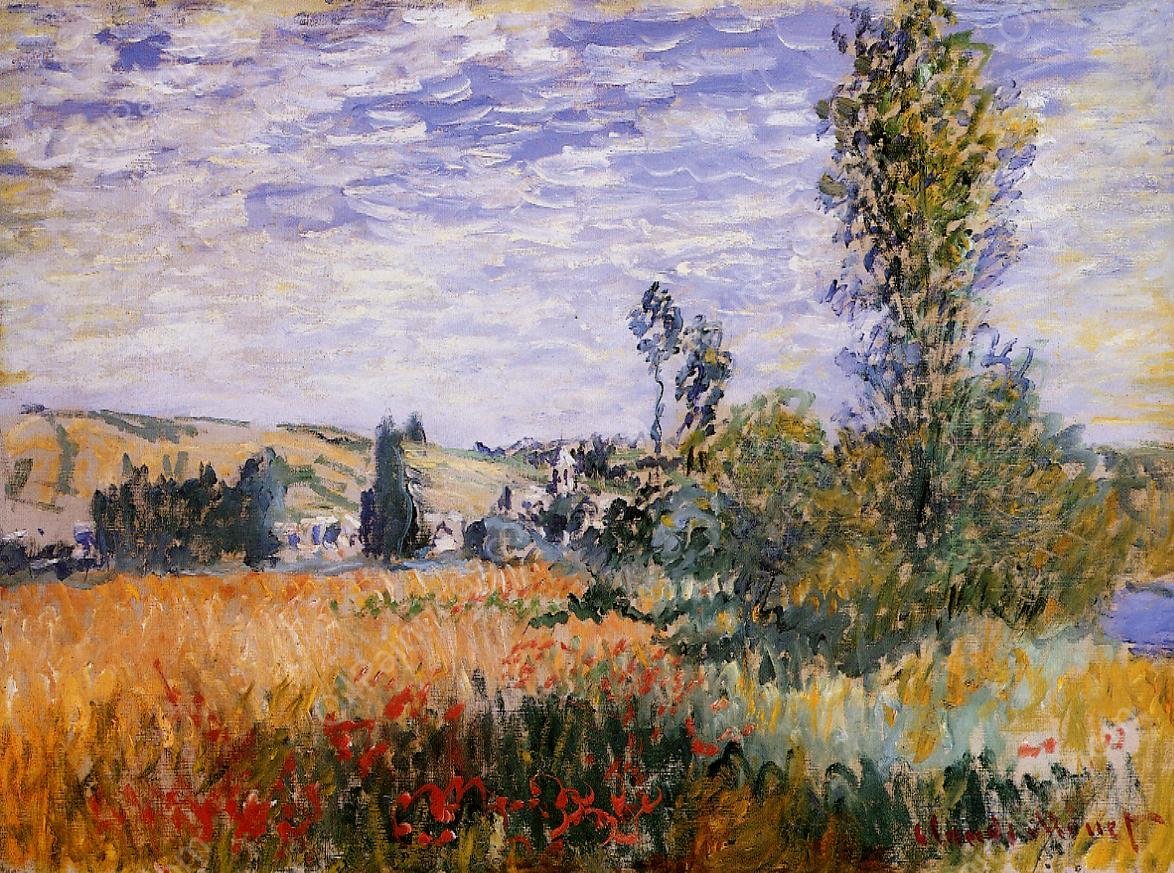 Landscape at Vetheuil by Claude Monet - Hand-Painted Oil Painting Reproduction
