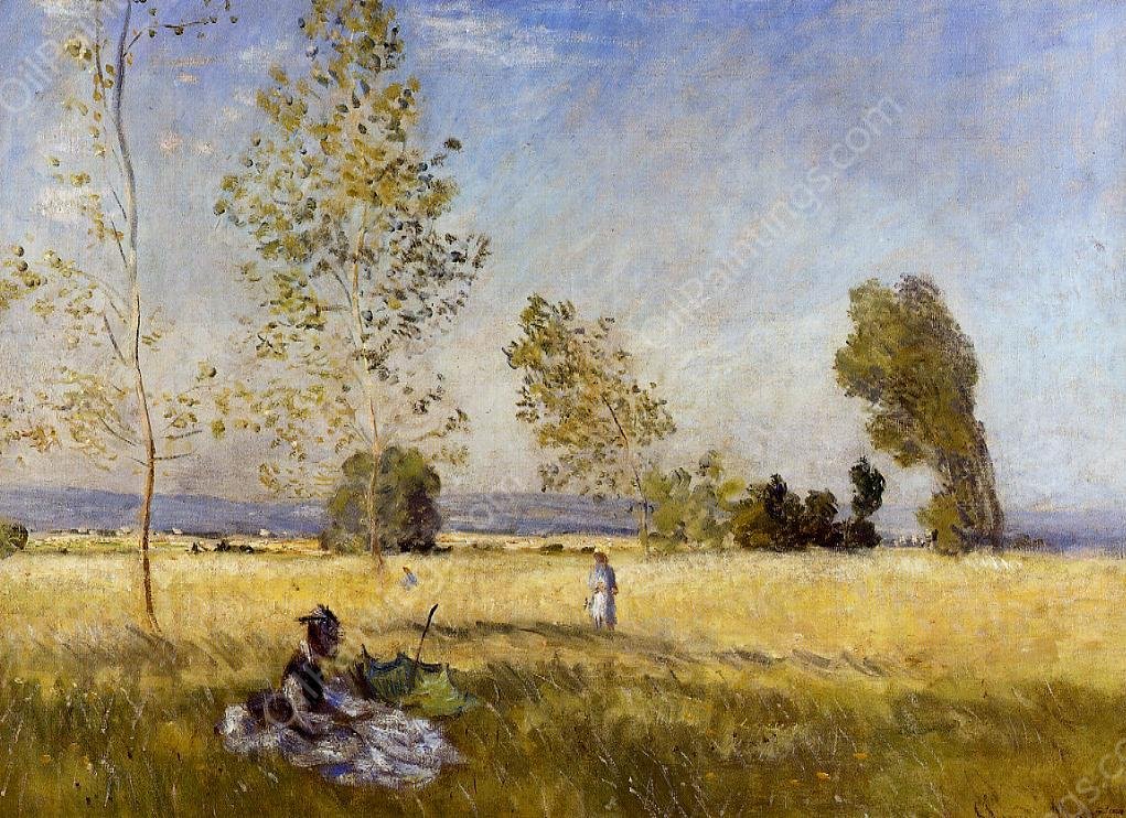 Meadow at Bezons by Claude Monet - Hand-Painted Oil Painting Reproduction