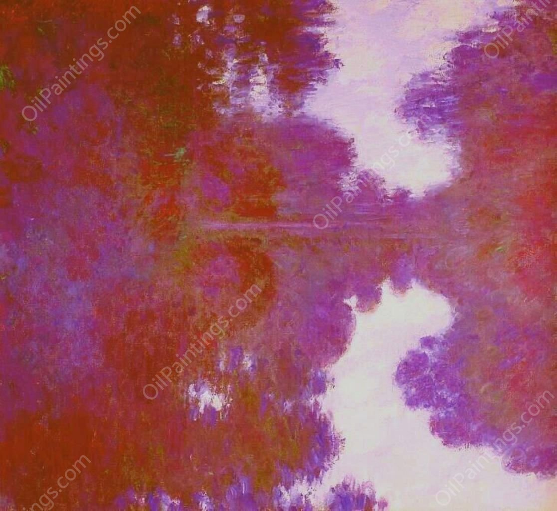 Misty Morning on the Seine Mauve by Claude Monet - Hand-Painted Oil Painting Reproduction