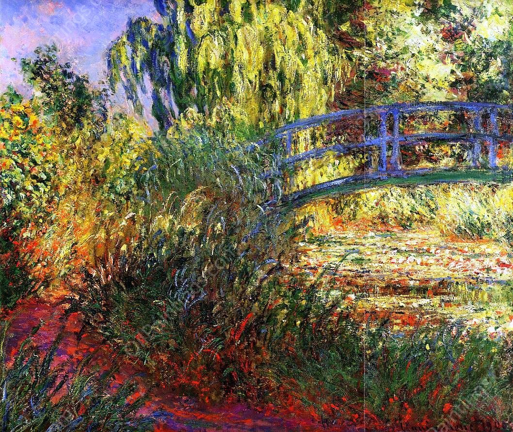 Path Along the Water-Lily Pond by Claude Monet - Hand-Painted Oil Painting Reproduction