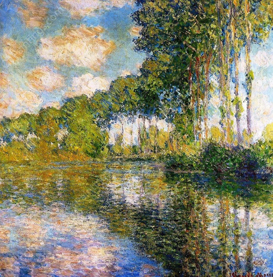 Poplars on the Banks of the River Epte by Claude Monet - Hand-Painted Oil Painting Reproduction