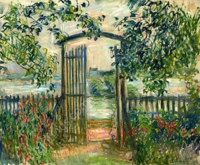 The Garden Gate at Vetheuil by Claude Monet - Hand-Painted Oil Painting Reproduction