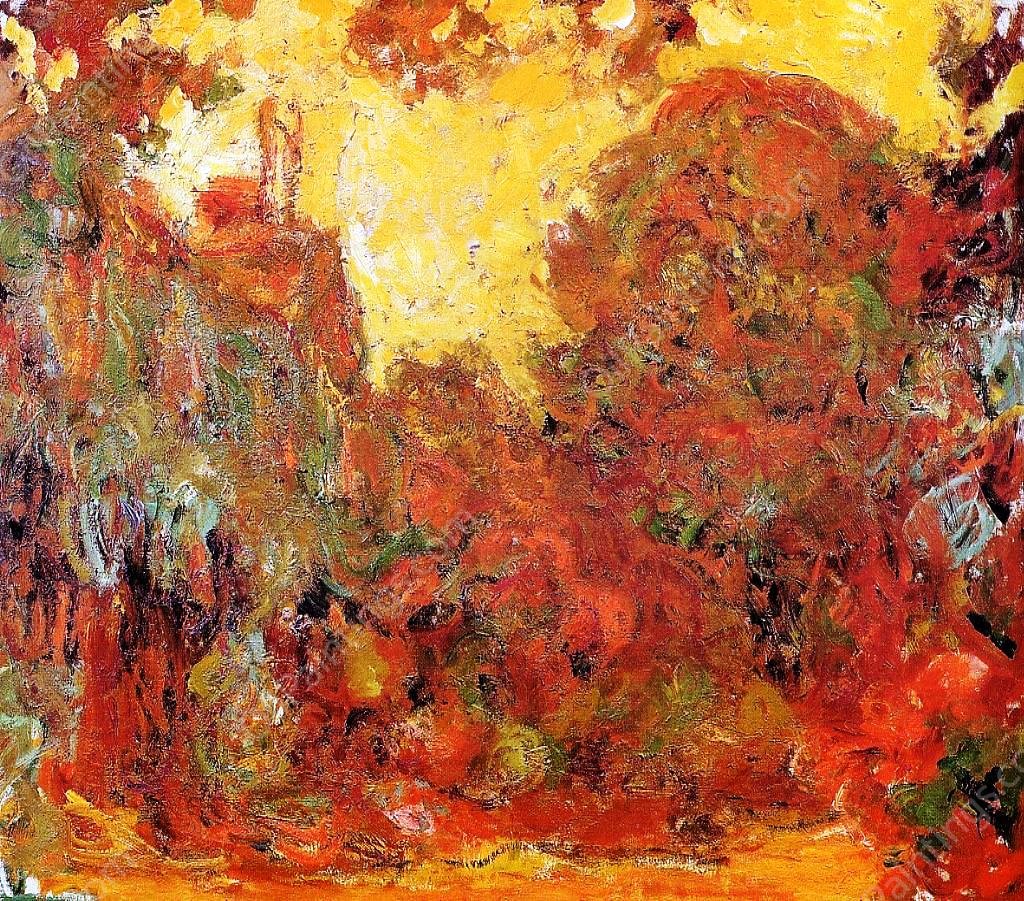 The House Seen from the Rose Garden 3 by Claude Monet - Hand-Painted Oil Painting Reproduction