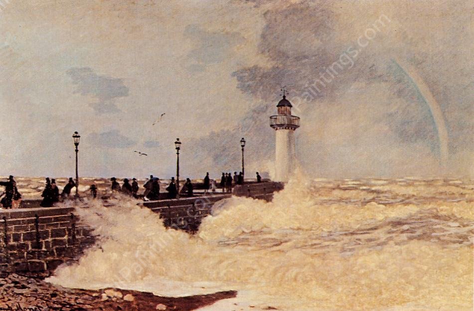 The Jetty at Le Havre by Claude Monet - Hand-Painted Oil Painting Reproduction