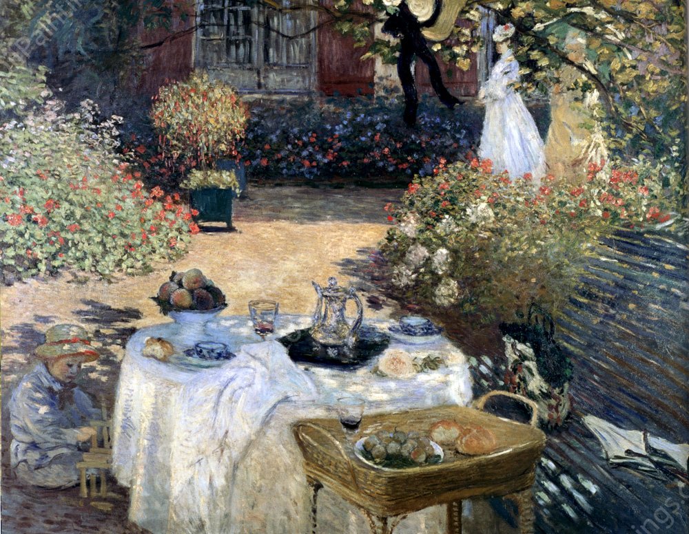 The Luncheon (Monet's Garden At Argenteuil) by Claude Monet - Hand-Painted Oil Painting Reproduction