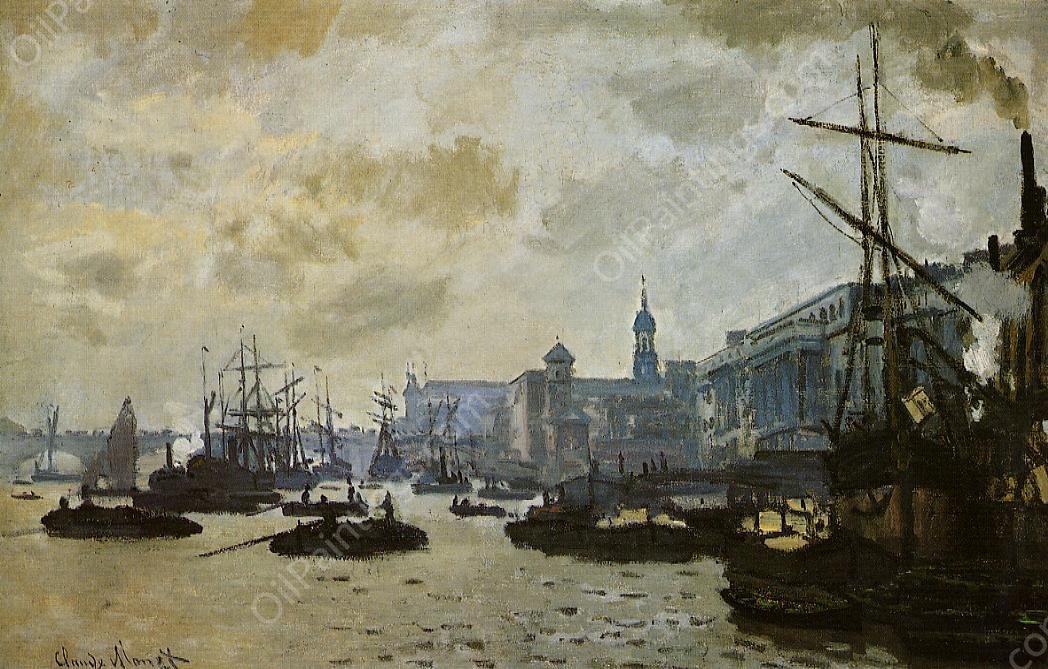 The Port of London by Claude Monet - Hand-Painted Oil Painting Reproduction