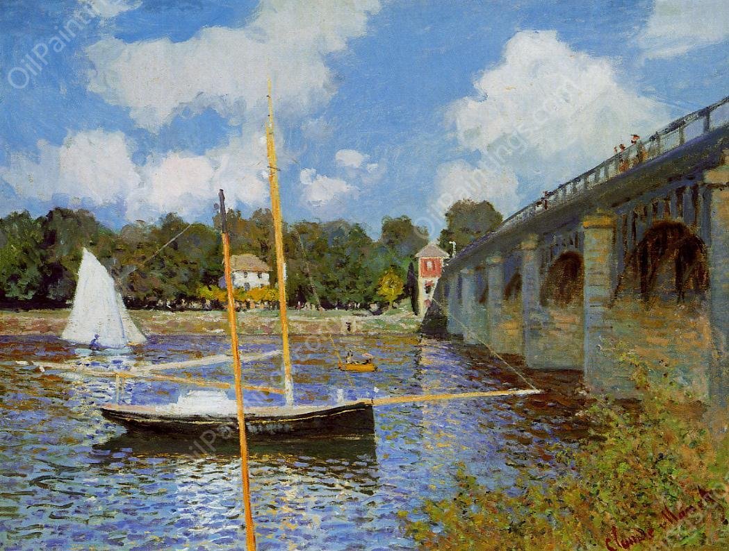 The Road Bridge at Argenteuil by Claude Monet - Hand-Painted Oil Painting Reproduction