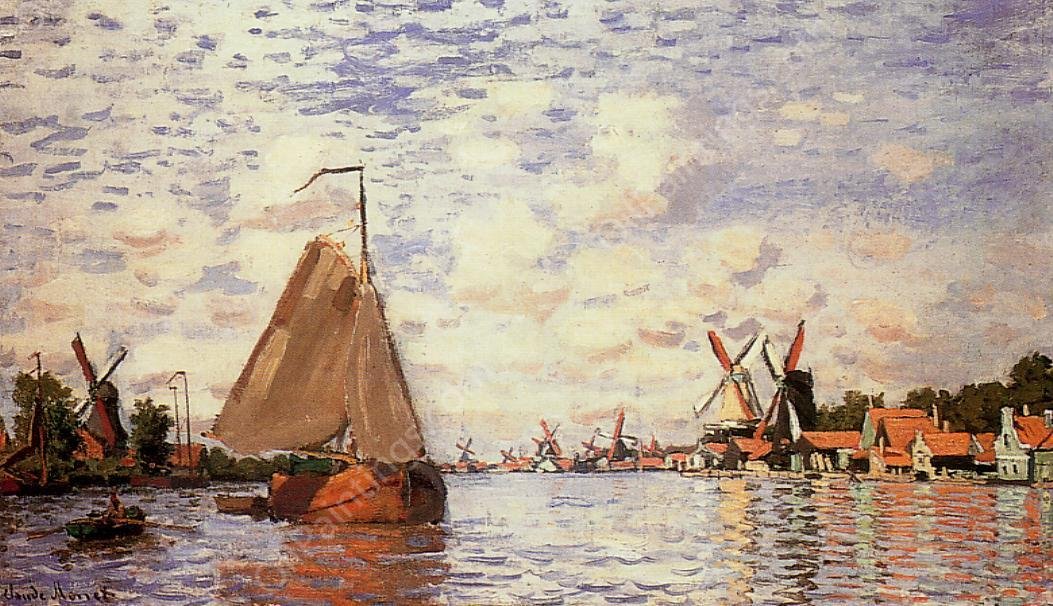 The Zaan at Zaandam by Claude Monet - Hand-Painted Oil Painting Reproduction