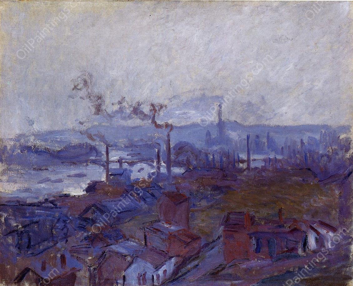 View of Rouen from the Cote Sainte-Catherine by Claude Monet - Hand-Painted Oil Painting Reproduction