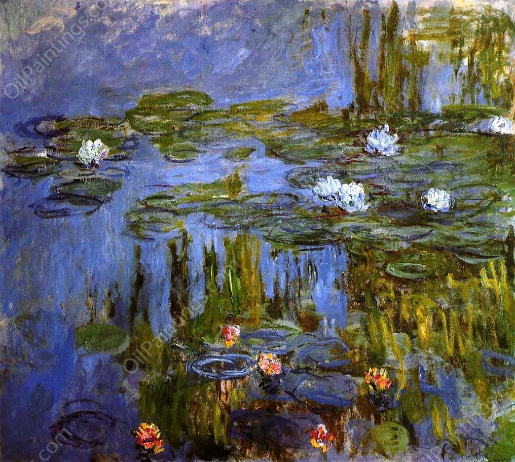 Water-Lilies 19 by Claude Monet - Hand-Painted Oil Painting Reproduction