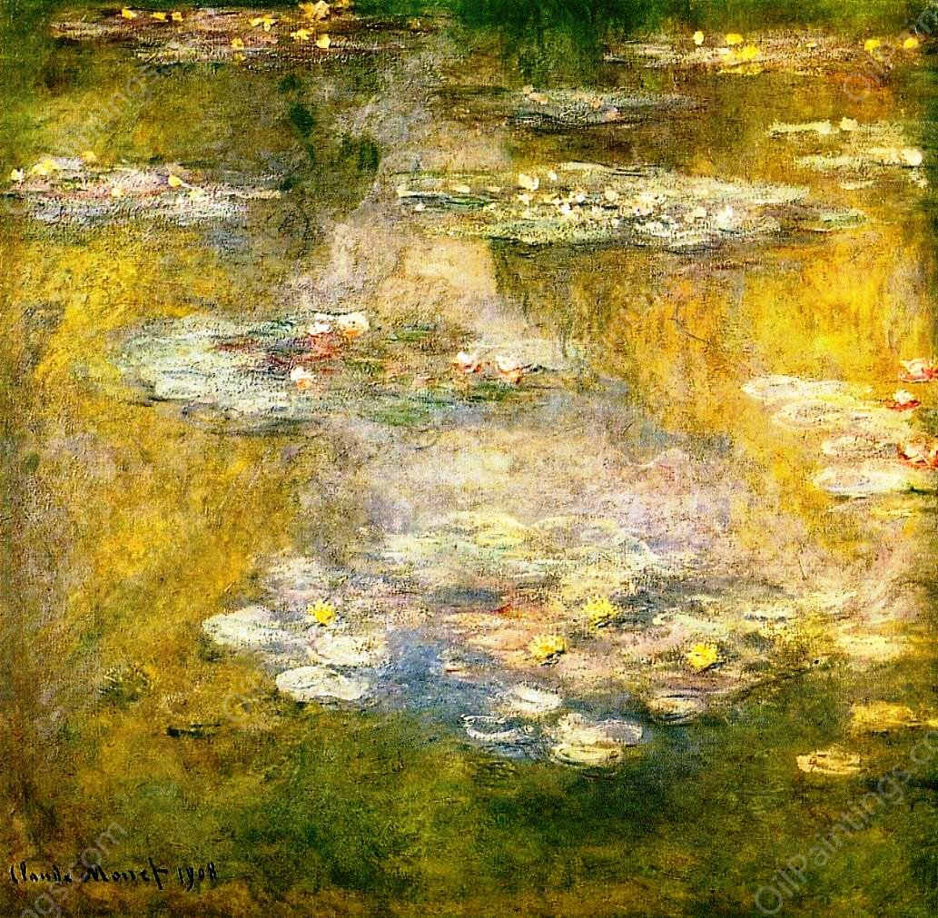 Water-Lilies 32 by Claude Monet - Hand-Painted Oil Painting Reproduction