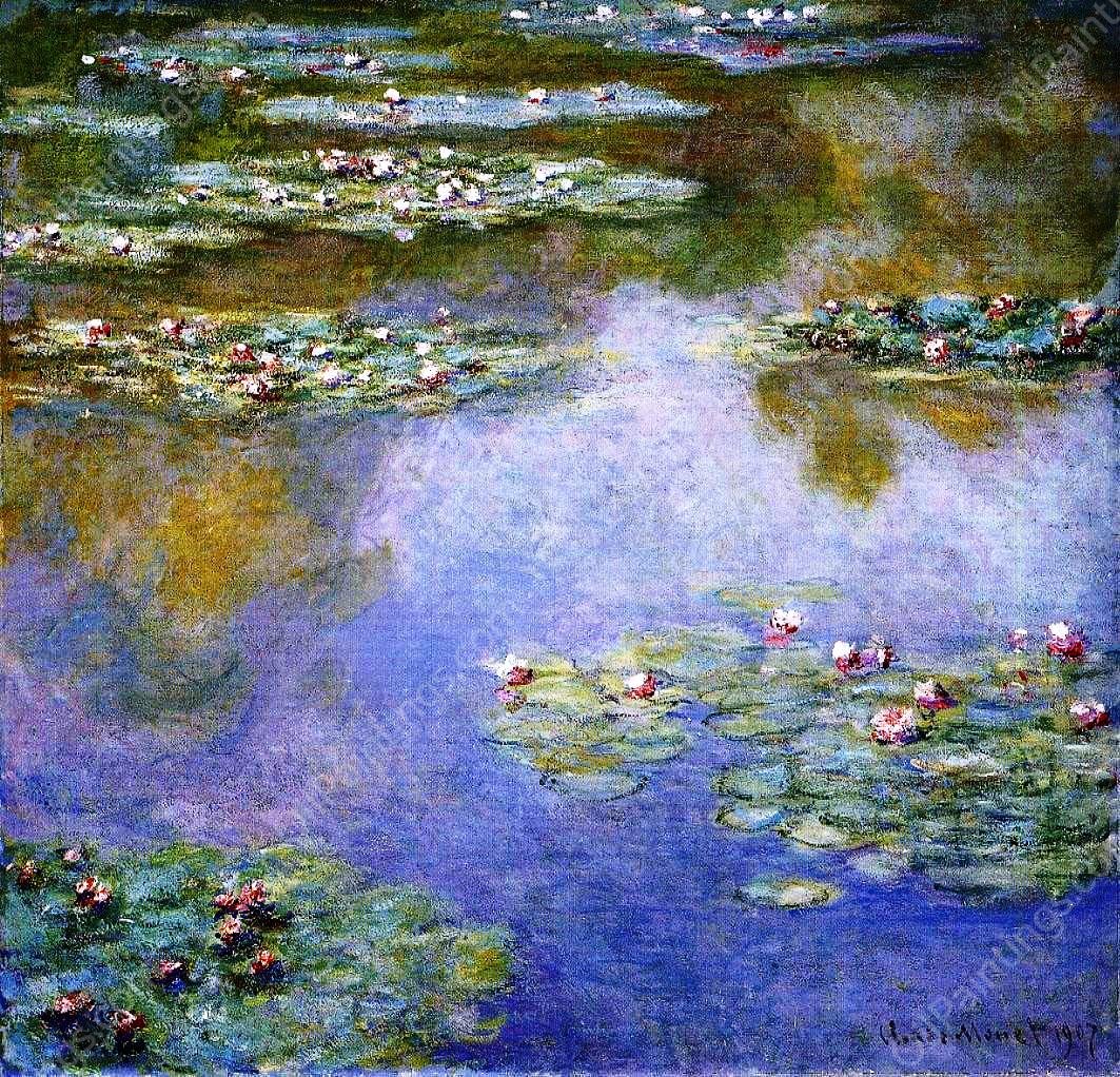 Water-Lilies 44 by Claude Monet - Hand-Painted Oil Painting Reproduction