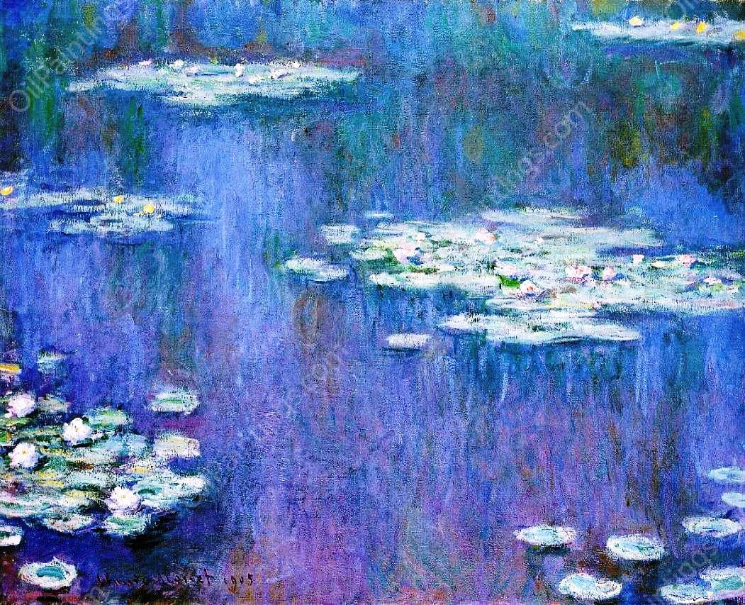 Water-Lilies 49 by Claude Monet - Hand-Painted Oil Painting Reproduction