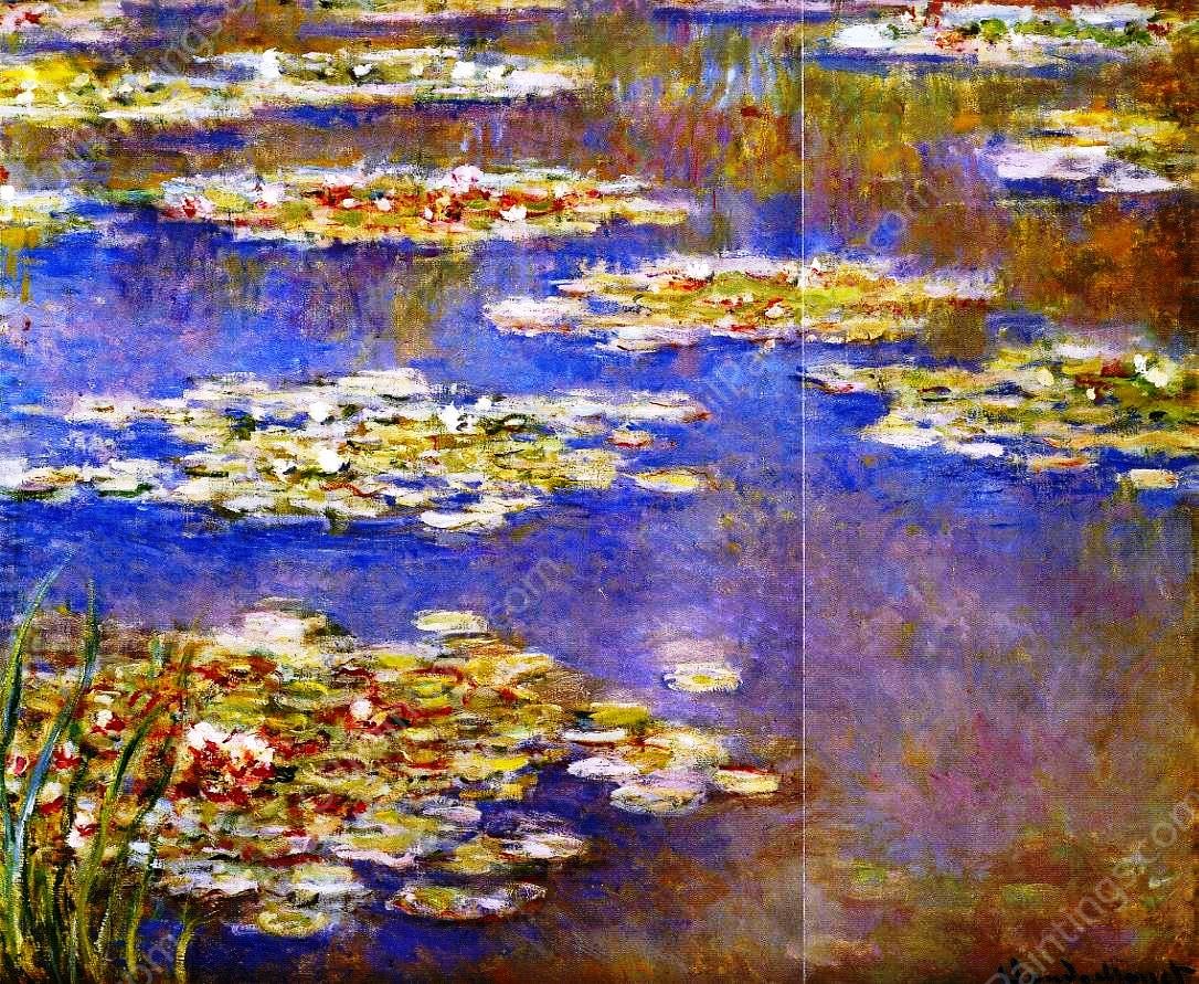 Water-Lilies 51 by Claude Monet - Hand-Painted Oil Painting Reproduction