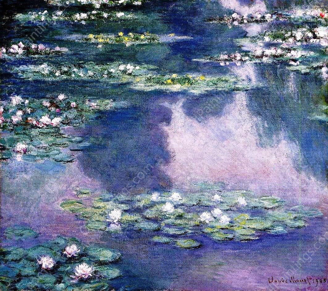 Water-Lilies 53 by Claude Monet - Hand-Painted Oil Painting Reproduction