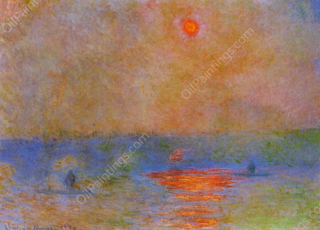 Waterloo Bridge, Sunlight in the Fog by Claude Monet - Hand-Painted Oil Painting Reproduction