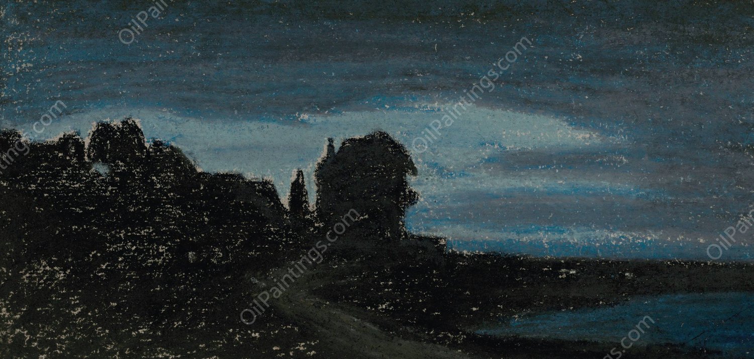 Yport, la nuit by Claude Monet - Hand-Painted Oil Painting Reproduction