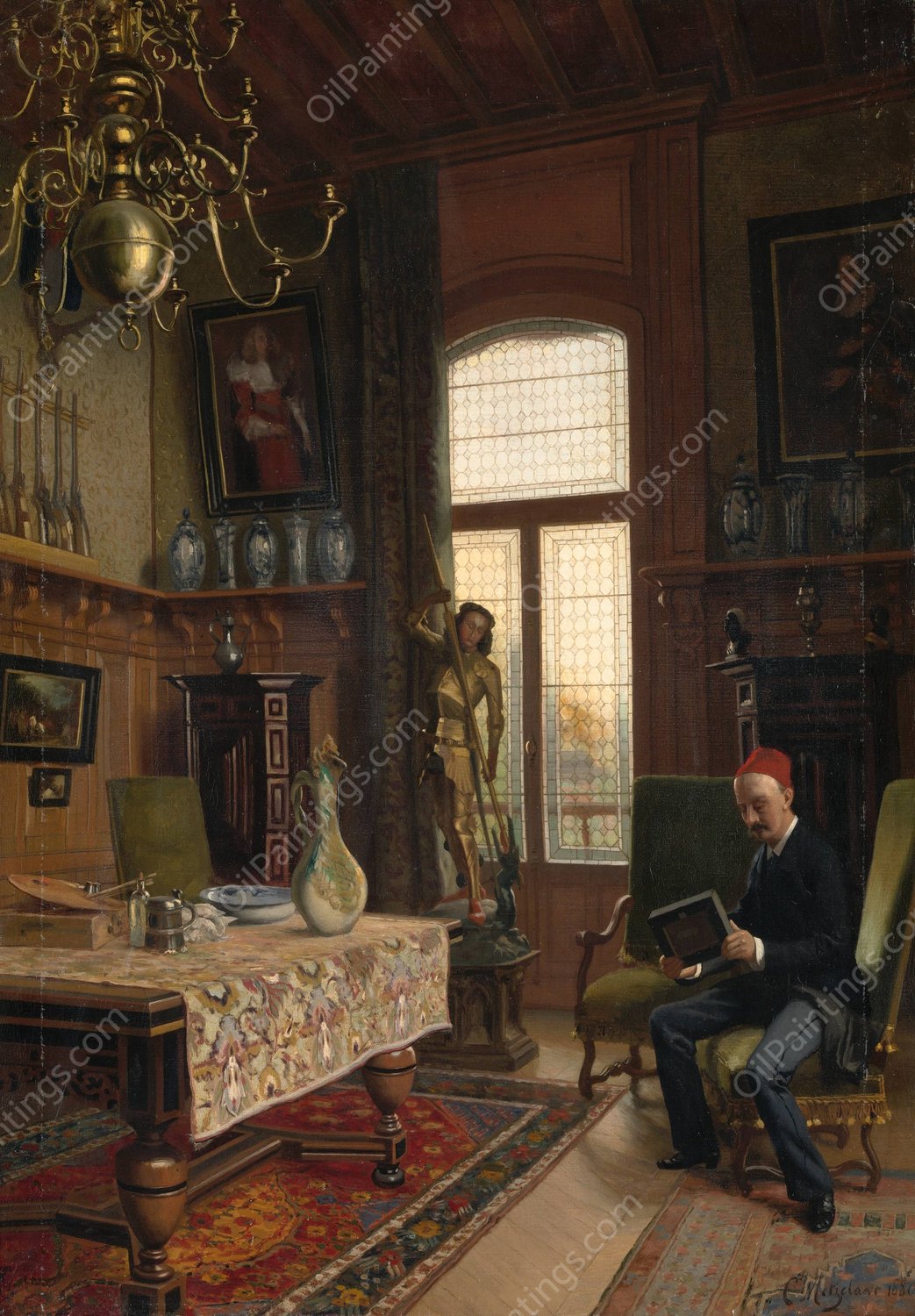 Het atelier van de heer Willet in le Vesinet  by Coen Metzelaar - Hand-Painted Oil Painting Reproduction