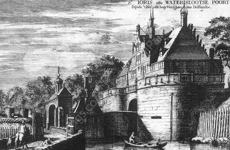 Sint Jorispoort (St George's Gate) in Delft by Coenraet Decker - Hand-Painted Oil Painting Reproduction