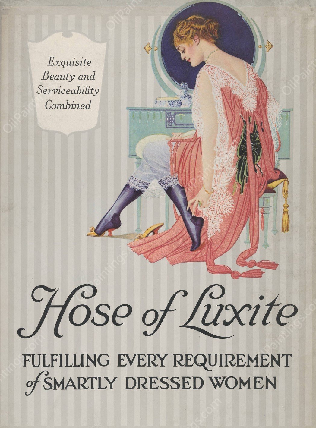 Hose of Luxite  by Coles Phillips - Hand-Painted Oil Painting Reproduction