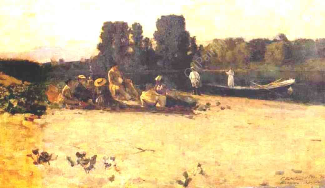 A Picnic by Constantin Alexeevich Korovin - Hand-Painted Oil Painting Reproduction