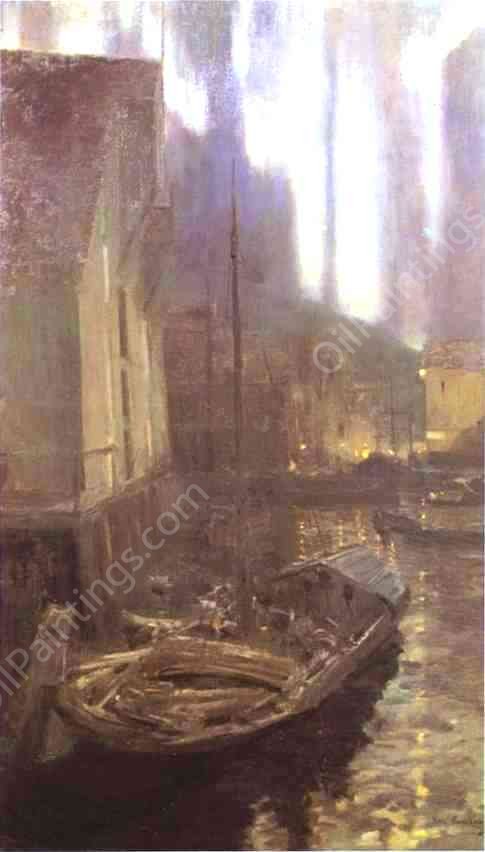 Hammerfest. The Nothern Lights by Constantin Alexeevich Korovin - Hand-Painted Oil Painting Reproduction