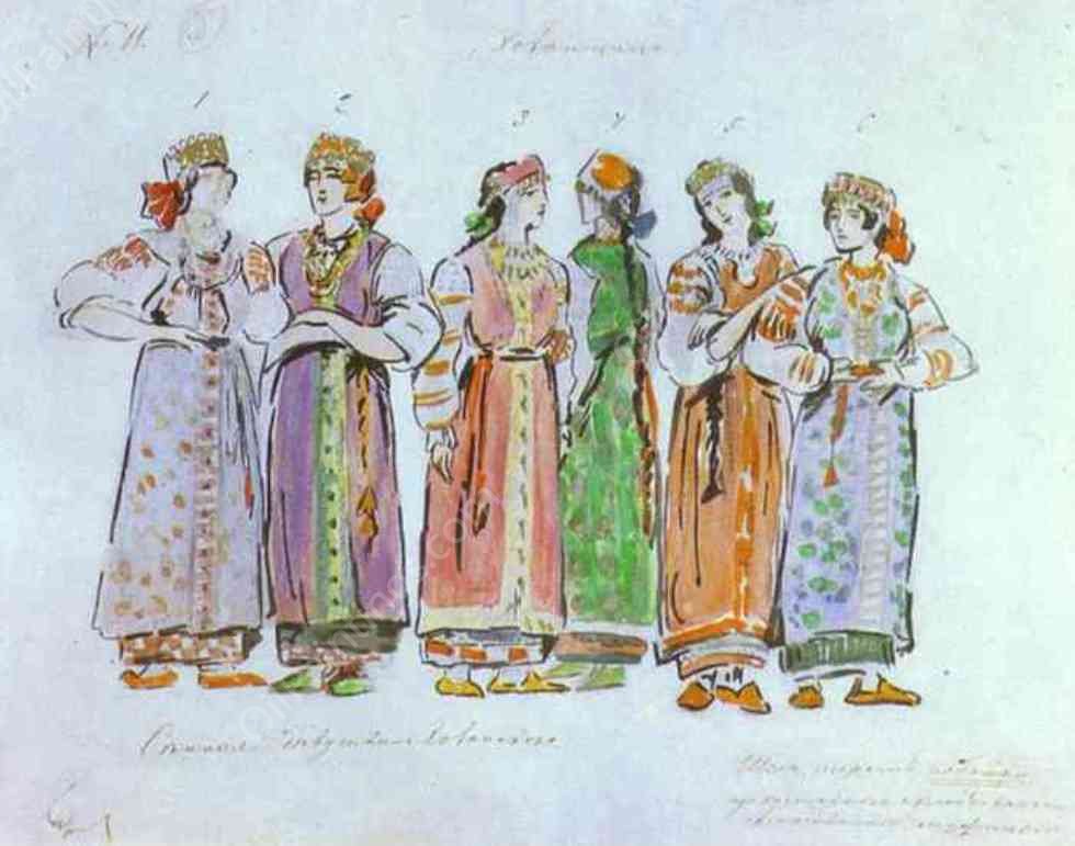 Prince Khovansky's Maid by Constantin Alexeevich Korovin - Hand-Painted Oil Painting Reproduction