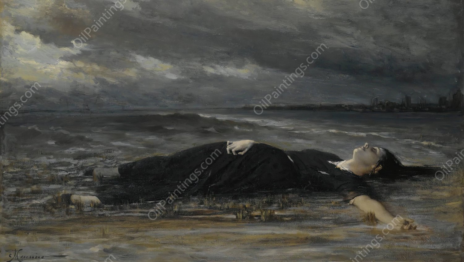 Ophelie by Constantin Meunier - Hand-Painted Oil Painting Reproduction