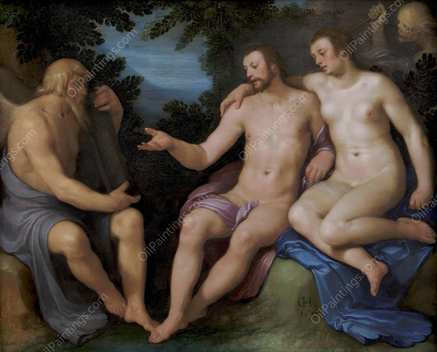 Allegory on the Brevity of Life  by Cornelis Cornelisz Van Haarlem - Hand-Painted Oil Painting Reproduction