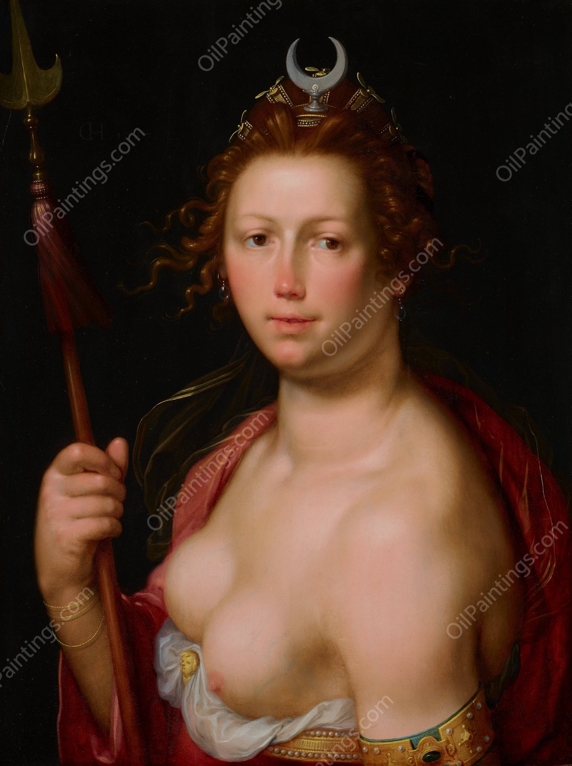 Diana as Goddess of the Hunt  by Cornelis Cornelisz Van Haarlem - Hand-Painted Oil Painting Reproduction