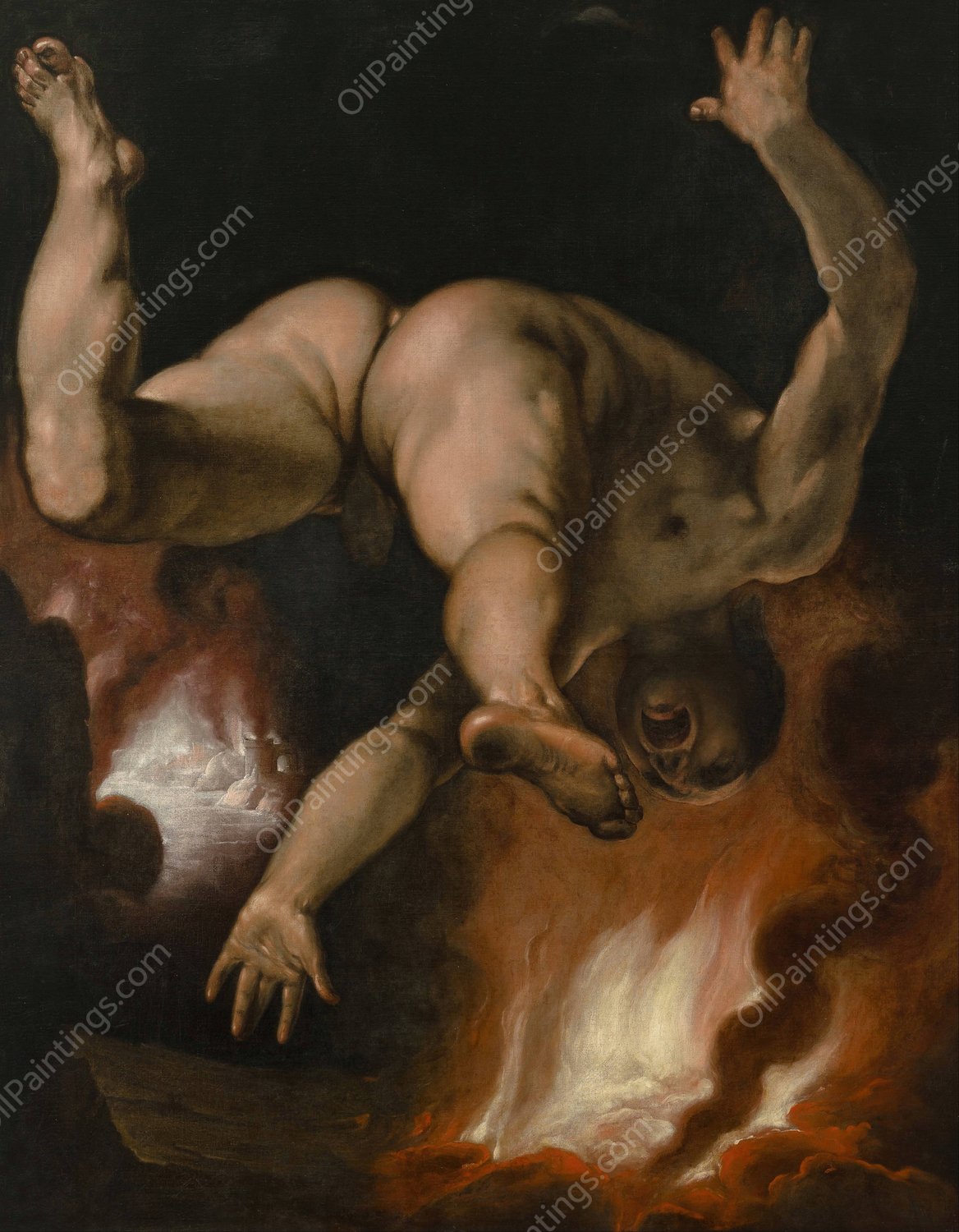The Fall of Ixion  by Cornelis Cornelisz Van Haarlem - Hand-Painted Oil Painting Reproduction