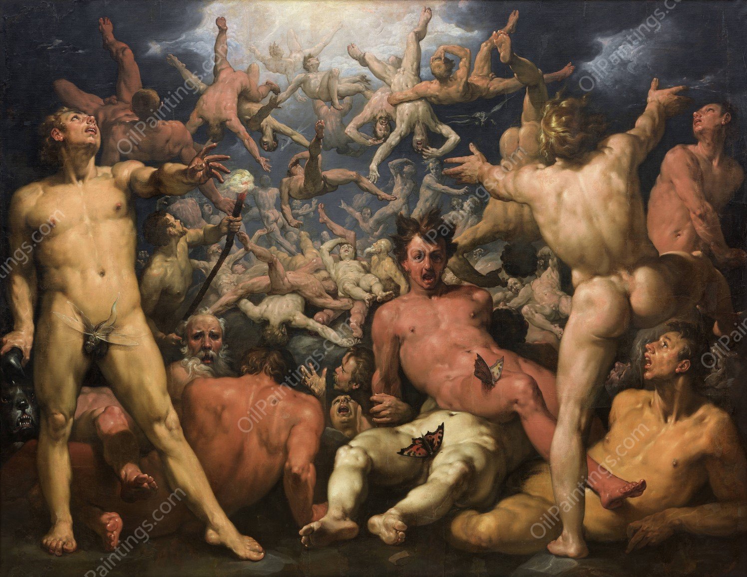 The Fall of the Titans  by Cornelis Cornelisz Van Haarlem - Hand-Painted Oil Painting Reproduction