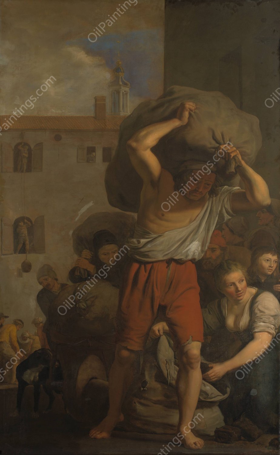 Allegory of the distribution of peat to the poor  by Cornelis Holsteyn - Hand-Painted Oil Painting Reproduction