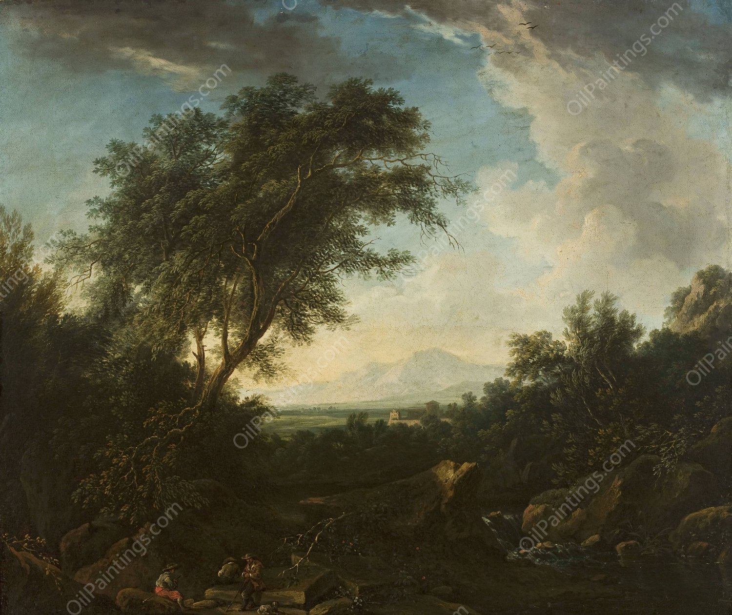 Landscape by Cornelis Huysmans - Hand-Painted Oil Painting Reproduction