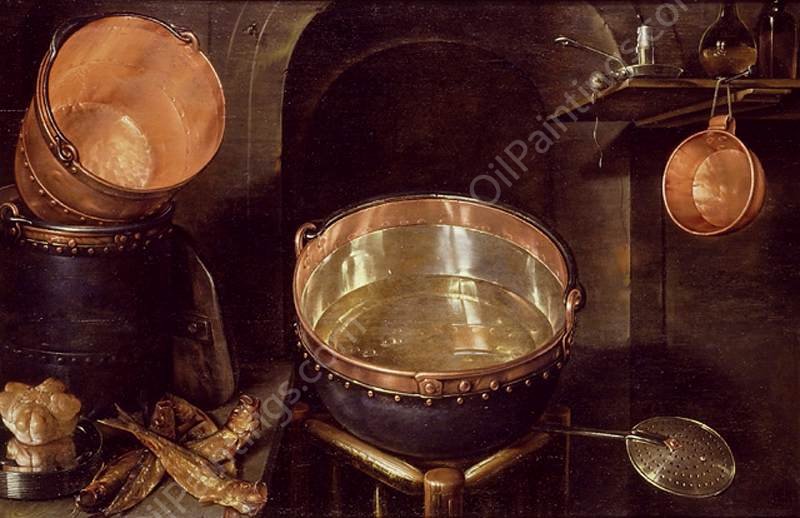 Still-Life of Kitchen Utensils by Cornelis Jacobsz Delff - Hand-Painted Oil Painting Reproduction